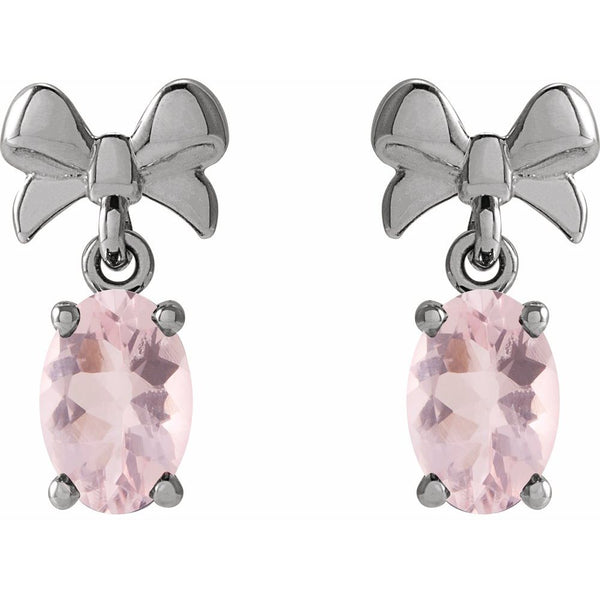 Rosée de Biarritz, Pink Morganite Bow Earrings