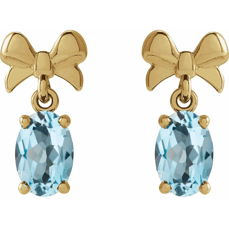 Étincelle de Versailles, Sky Blue Topaz Bow Earrings