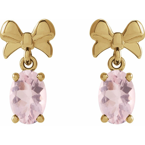 Rosée de Biarritz, Pink Morganite Bow Earrings