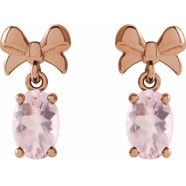 Rosée de Biarritz, Pink Morganite Bow Earrings