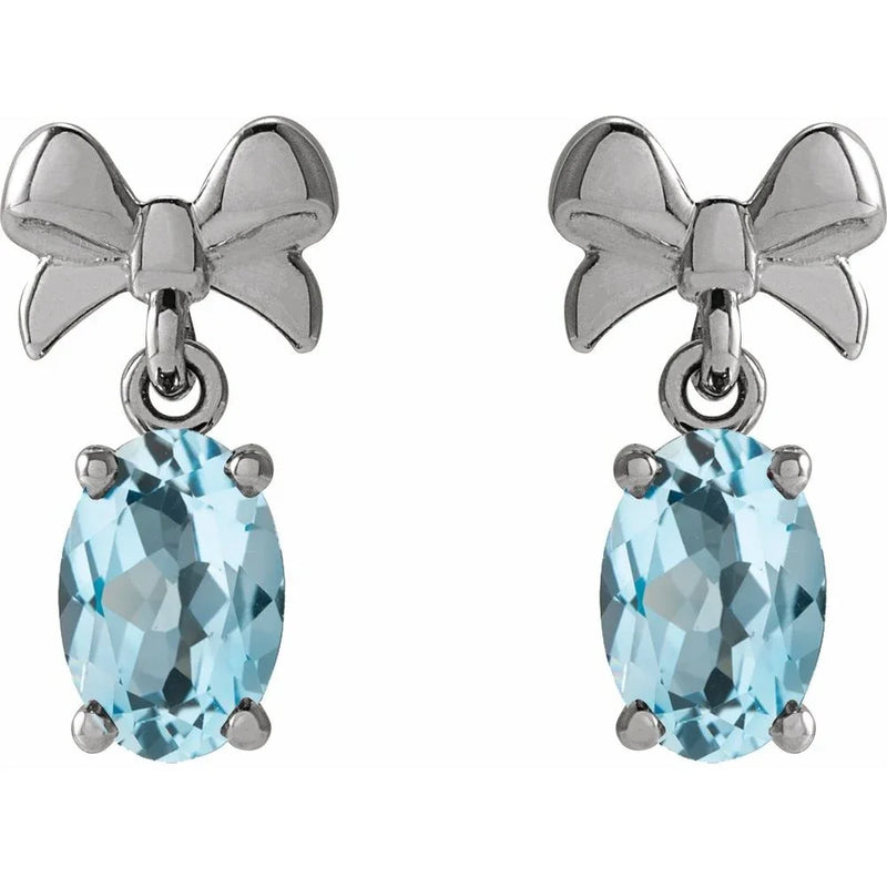 Étincelle de Versailles, Sky Blue Topaz Bow Earrings