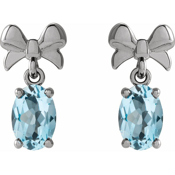 Étincelle de Versailles, Sky Blue Topaz Bow Earrings