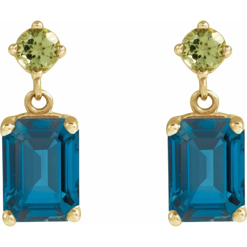 Velours de Marseille, Topaz & Peridot Dangle Earrings