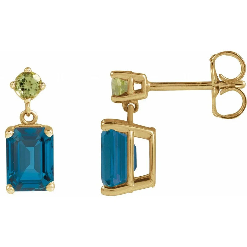 Velours de Marseille, Topaz & Peridot Dangle Earrings