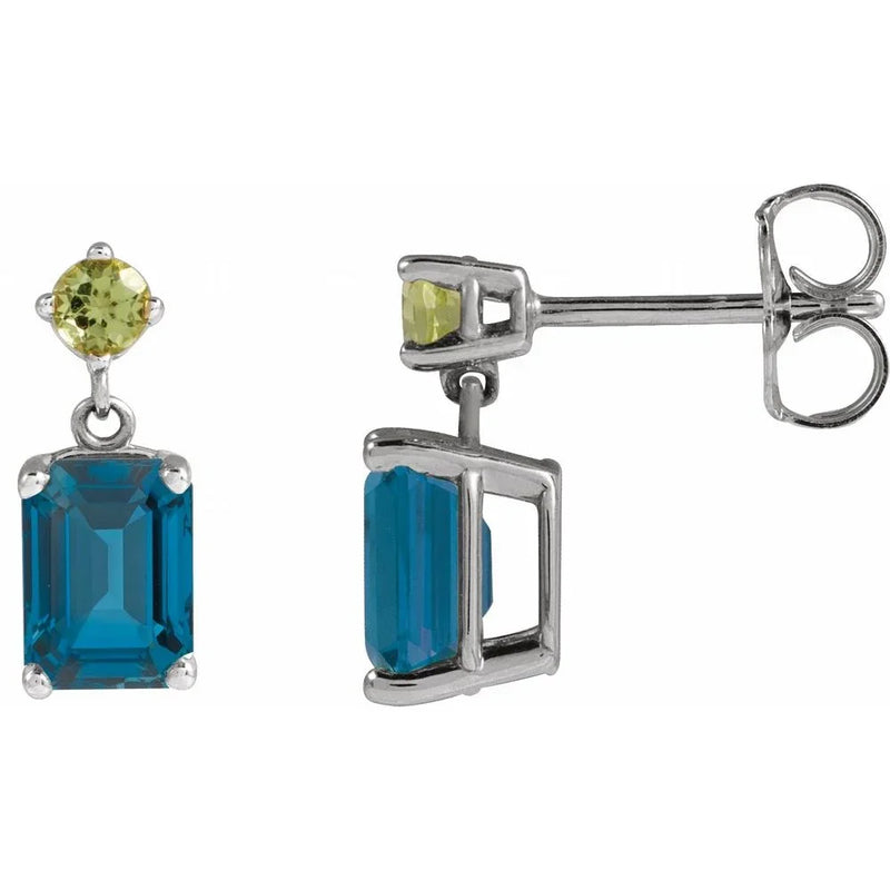 Velours de Marseille, Topaz & Peridot Dangle Earrings