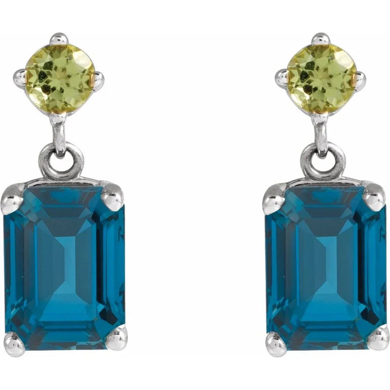 Velours de Marseille, Topaz & Peridot Dangle Earrings