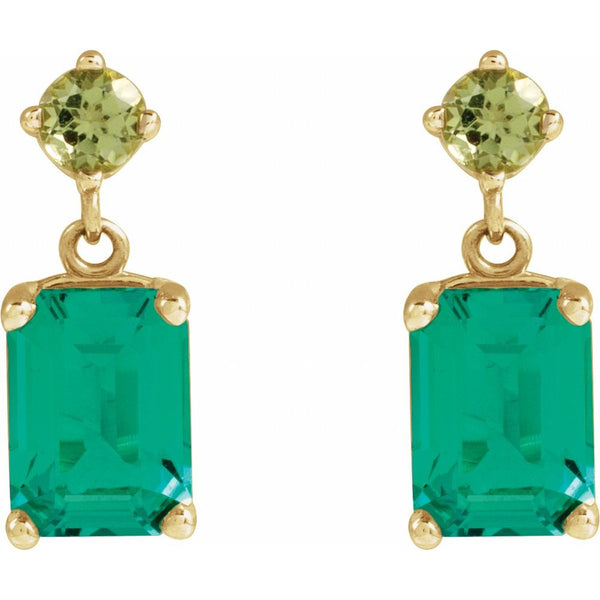 Jardins de Giverny, Emerald & Peridot Dangle Earrings