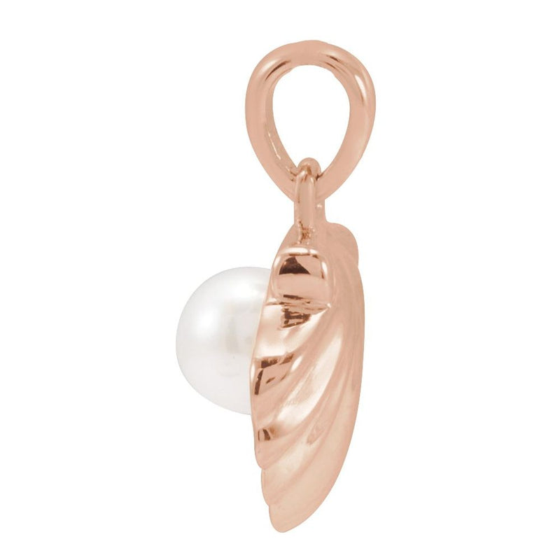 Cultured White Freshwater Pearl Shell Charm Pendant