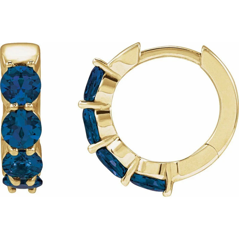 Velours de Versailles, Blue Sapphire Hoop Earrings