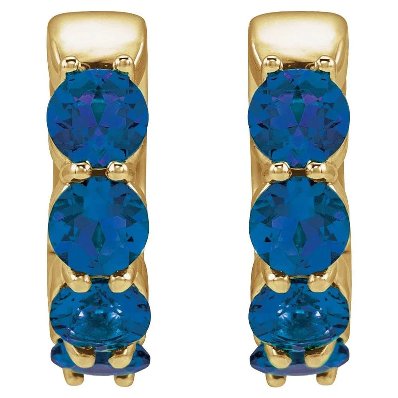 Velours de Versailles, Blue Sapphire Hoop Earrings