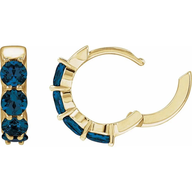 Velours de Versailles, Blue Sapphire Hoop Earrings