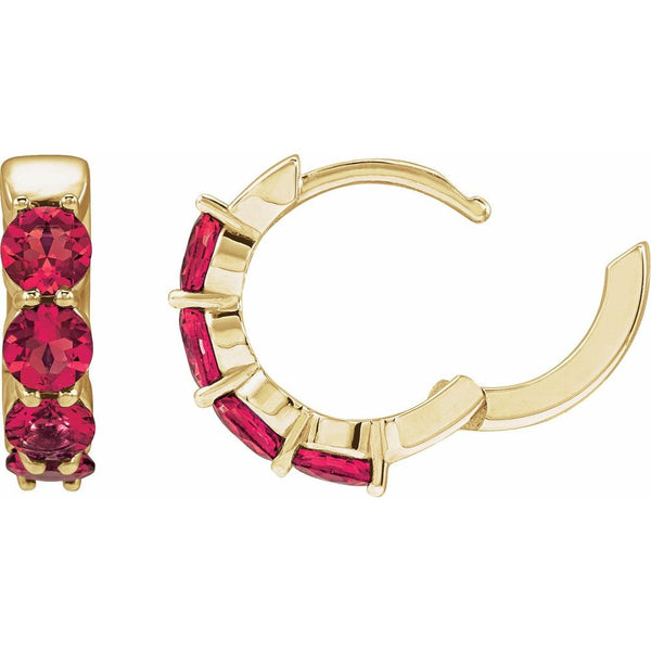 Étincelle de Saint-Germain, Lab Ruby Hoop Earrings