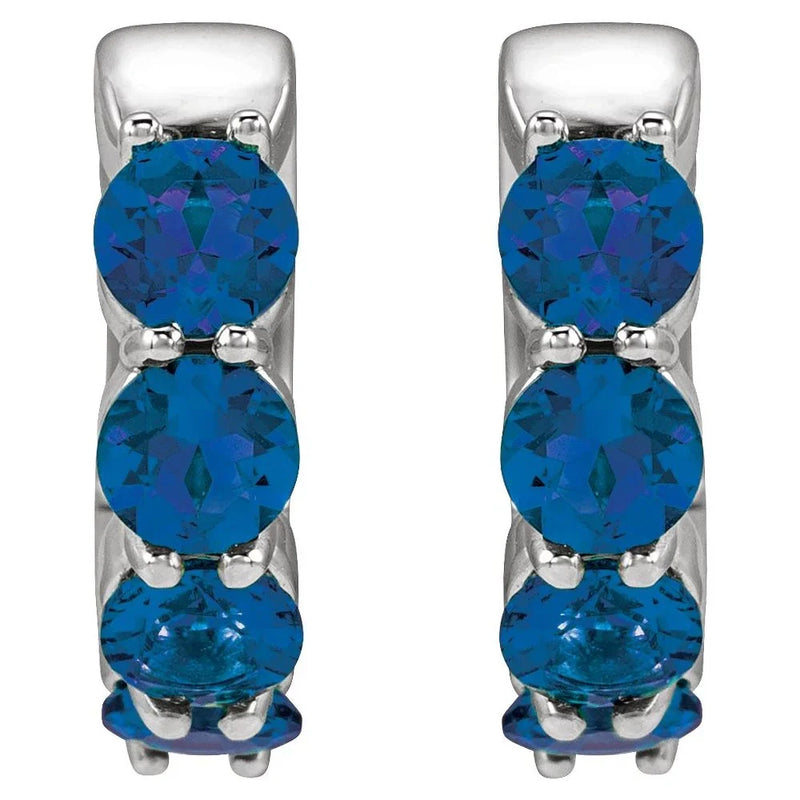 Velours de Versailles, Blue Sapphire Hoop Earrings