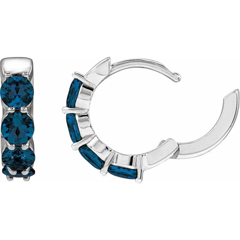 Velours de Versailles, Blue Sapphire Hoop Earrings