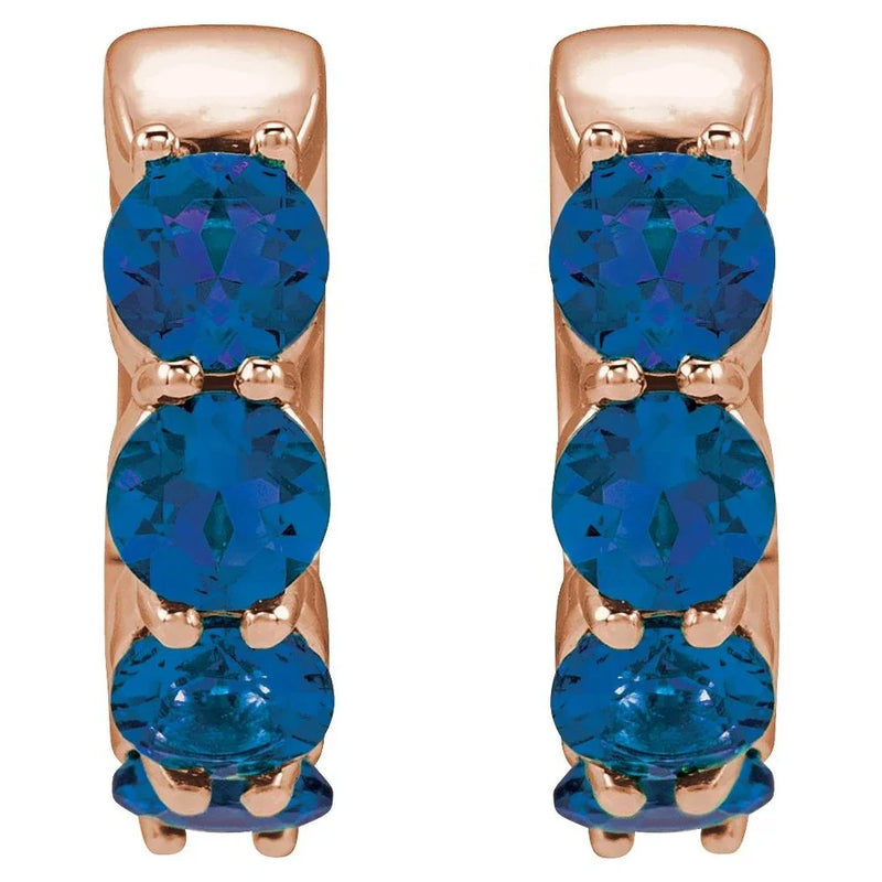 Velours de Versailles, Blue Sapphire Hoop Earrings