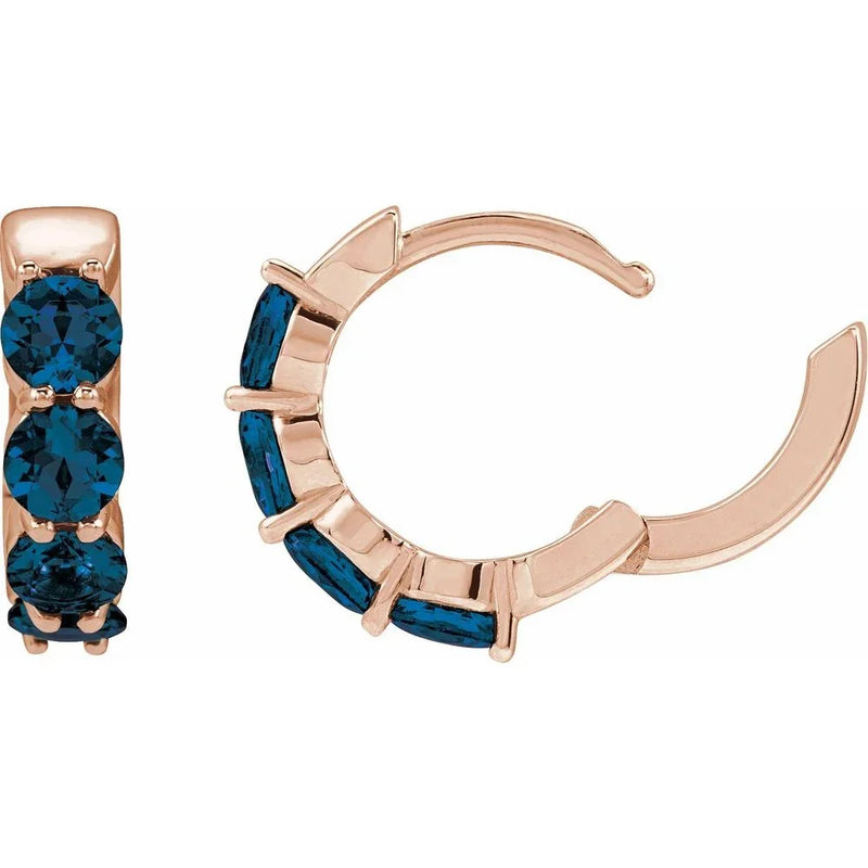 Velours de Versailles, Blue Sapphire Hoop Earrings
