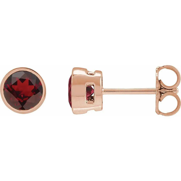 Lumière de Saint-Germain, Mozambique Garnet Bezel Stud Earrings