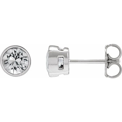 Rosée de Montmartre, Lab-Grown Diamond Round Bezel Stud Earrings
