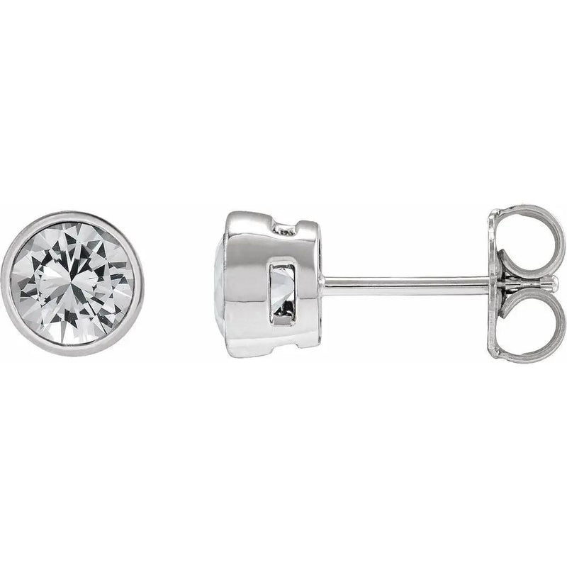 Rosée de Montmartre, Lab-Grown Diamond Round Bezel Stud Earrings