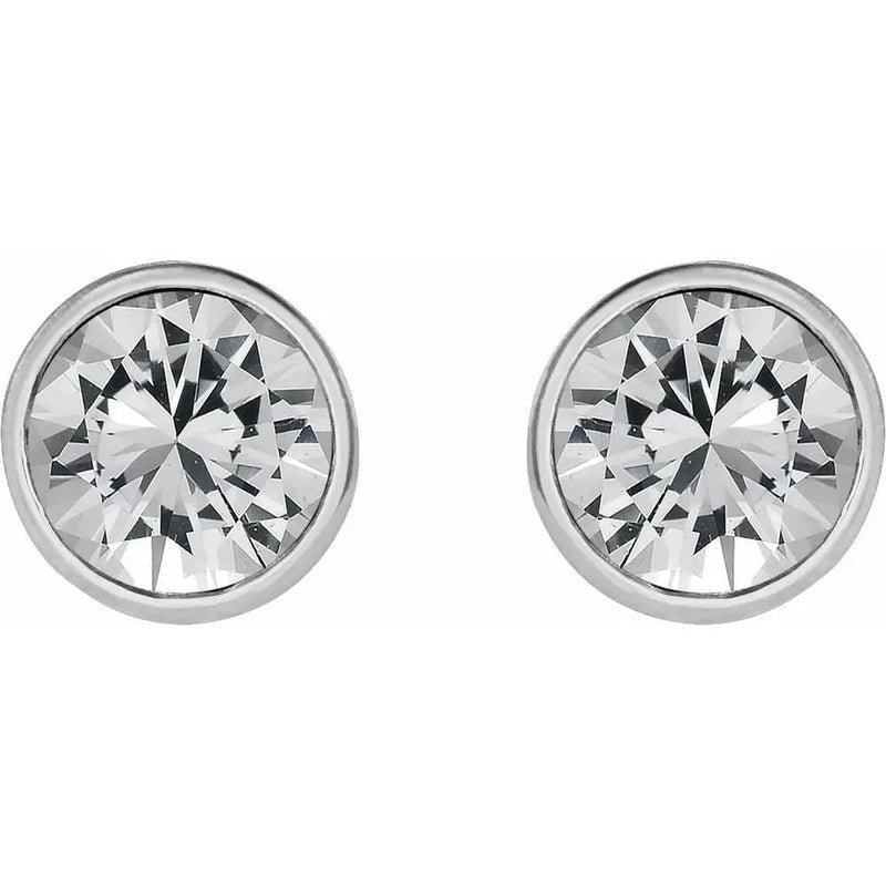 Rosée de Montmartre, Lab-Grown Diamond Round Bezel Stud Earrings