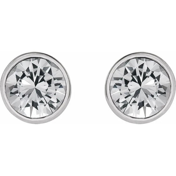 Rosée de Montmartre, Lab-Grown Diamond Round Bezel Stud Earrings