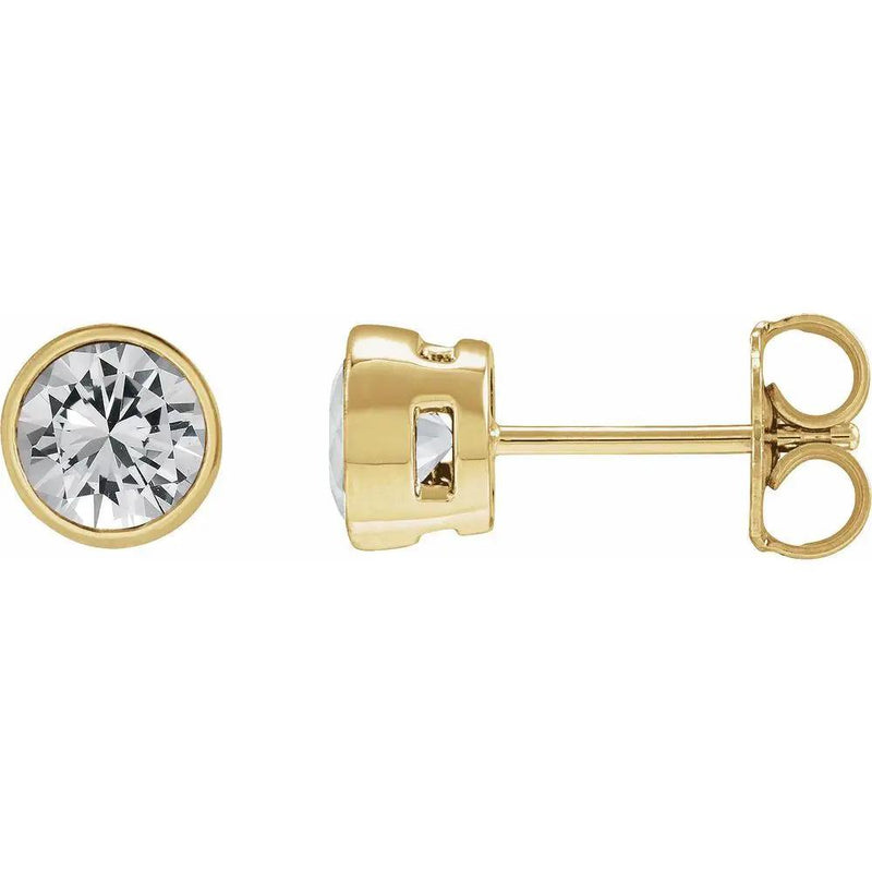 Rosée de Montmartre, Lab-Grown Diamond Round Bezel Stud Earrings
