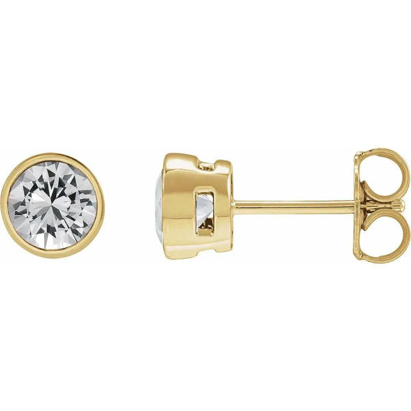 Rosée de Montmartre, Lab-Grown Diamond Round Bezel Stud Earrings