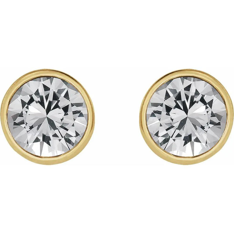 Rosée de Montmartre, Lab-Grown Diamond Round Bezel Stud Earrings