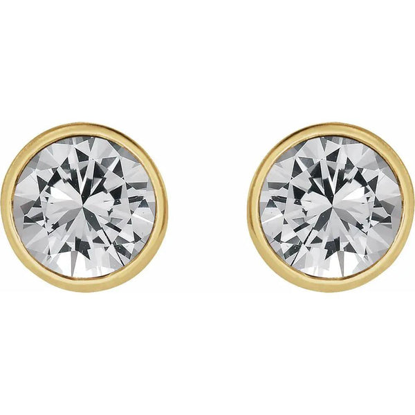 Rosée de Montmartre, Lab-Grown Diamond Round Bezel Stud Earrings