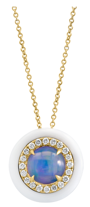 L’Océan Céleste Necklace, Opal & Diamonds Necklace