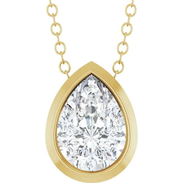Larme Dorée, Pear Diamond Necklace