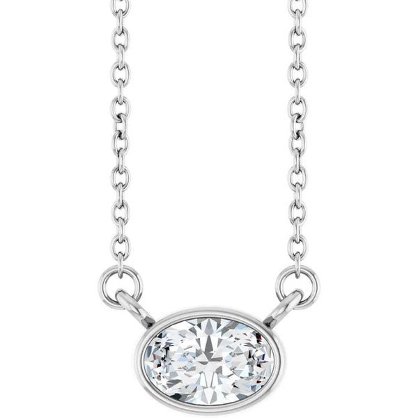 Rayon de Narbonne, Lab Grown Diamond Oval Solitaire Necklace