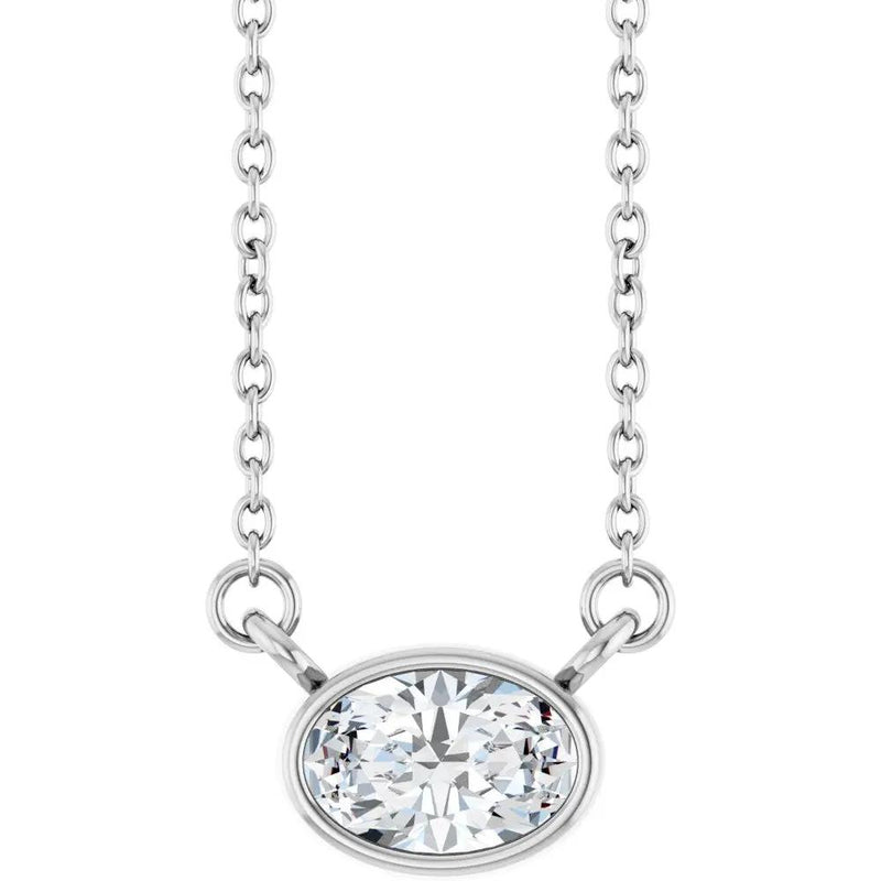 Rayon de Narbonne, Lab Grown Diamond Oval Solitaire Necklace