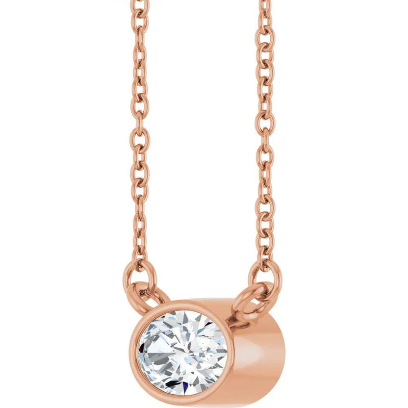 Rayon de Narbonne, Lab Grown Diamond Oval Solitaire Necklace