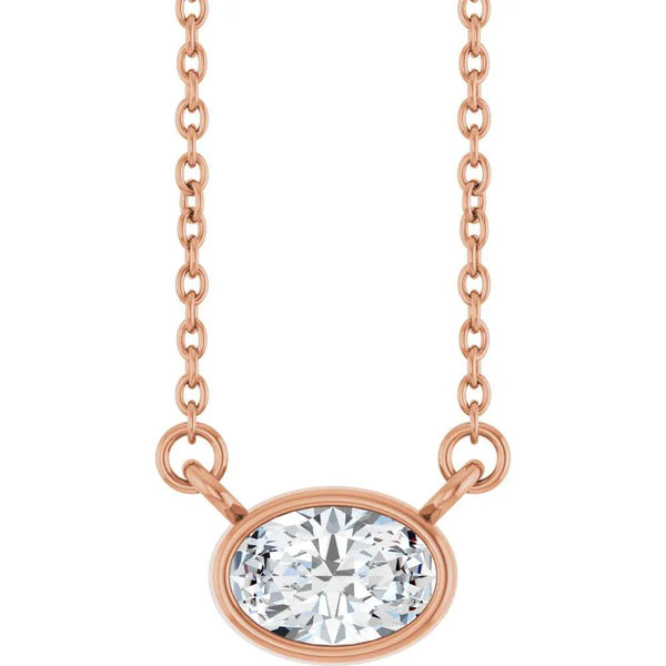 Rayon de Narbonne, Lab Grown Diamond Oval Solitaire Necklace