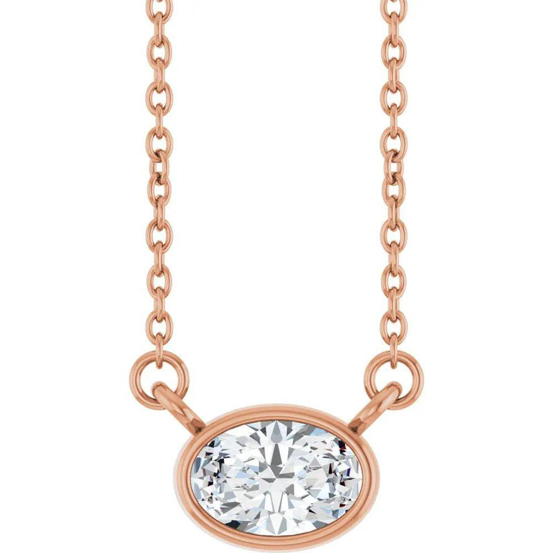 Rayon de Narbonne, Lab Grown Diamond Oval Solitaire Necklace