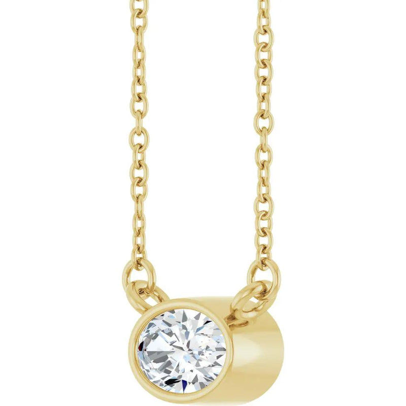 Rayon de Narbonne, Lab Grown Diamond Oval Solitaire Necklace