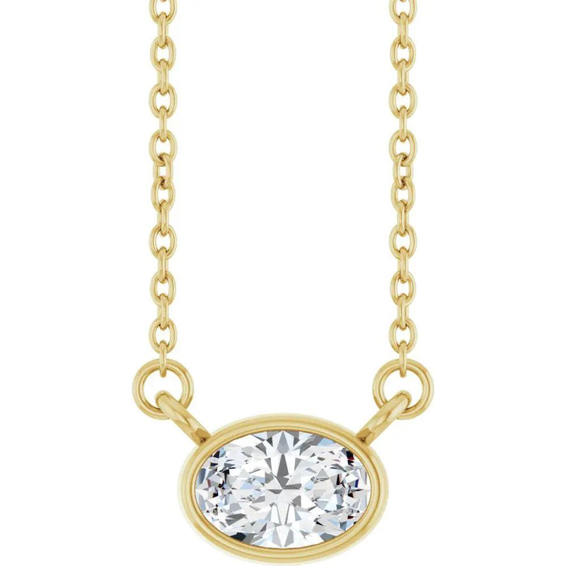 Rayon de Narbonne, Lab Grown Diamond Oval Solitaire Necklace