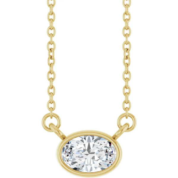 Rayon de Narbonne, Lab Grown Diamond Oval Solitaire Necklace