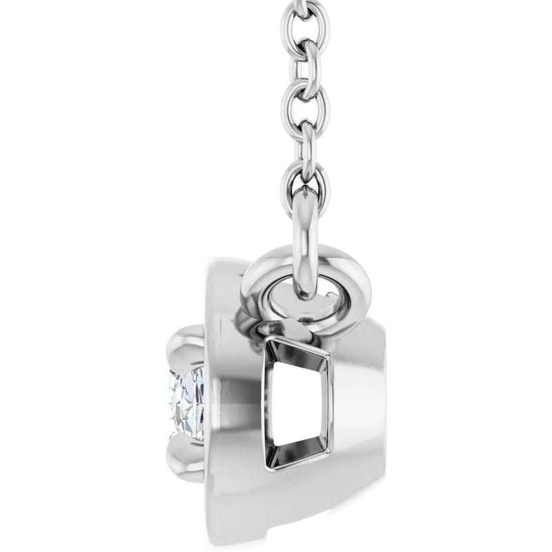 Soleil du Pays Basque, Oval Diamond Solitaire Necklace