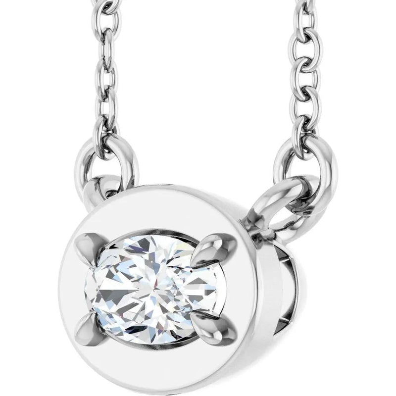 Soleil du Pays Basque, Oval Diamond Solitaire Necklace