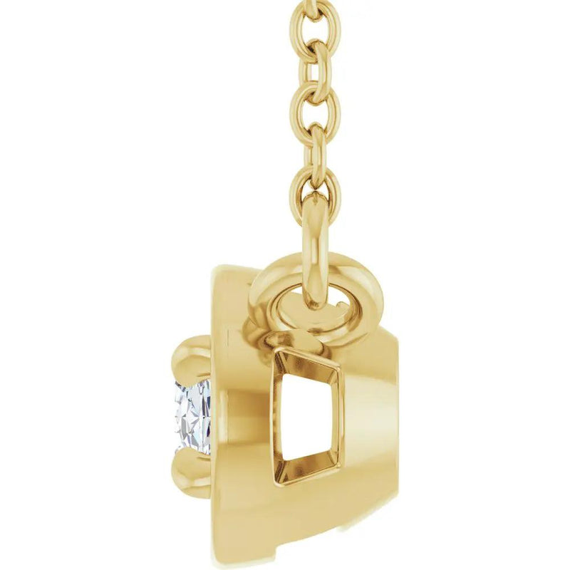 Soleil du Pays Basque, Oval Diamond Solitaire Necklace