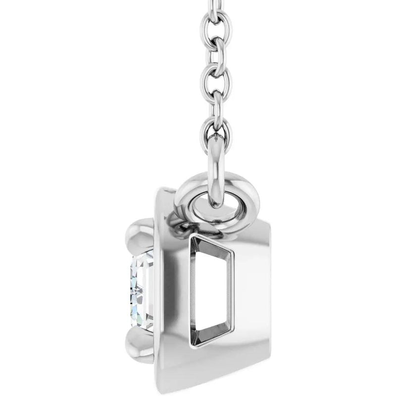 Soleil du Pays Basque, Emerald Cut Diamond Solitaire Necklace