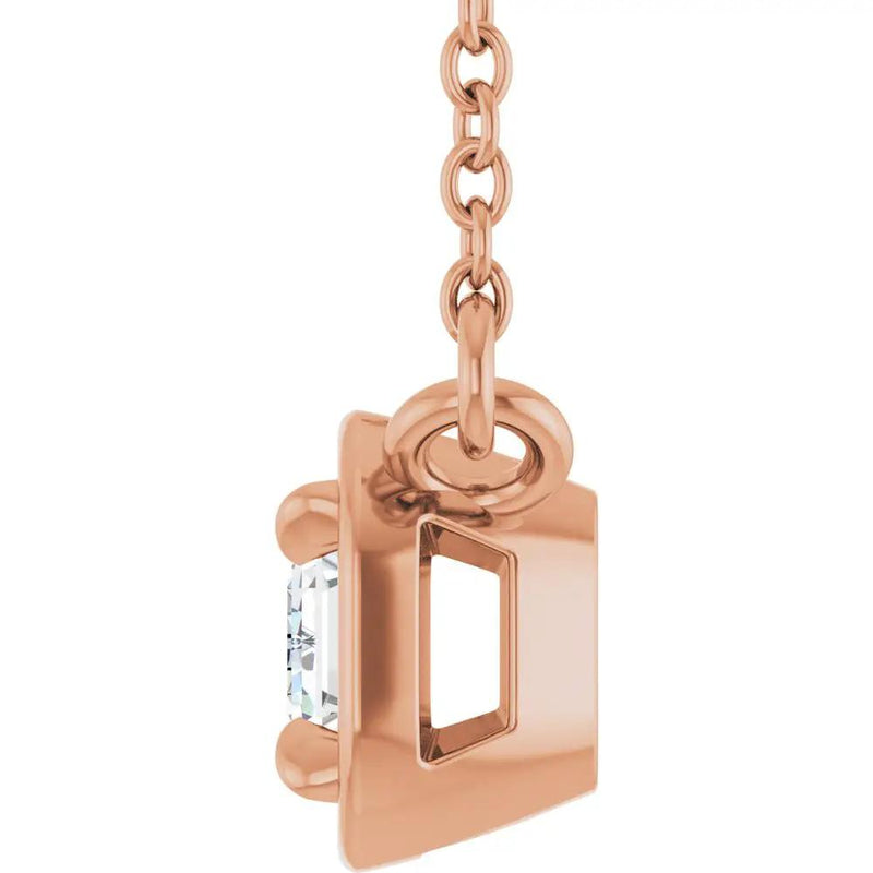 Soleil du Pays Basque, Emerald Cut Diamond Solitaire Necklace