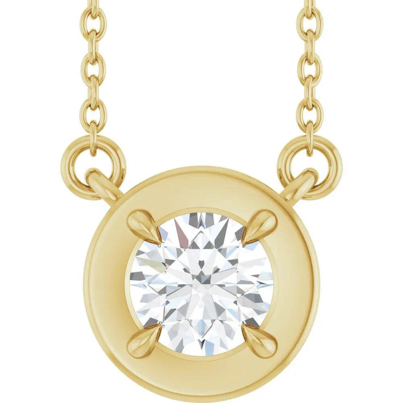 Soleil du Pays Basque, Round Diamond Solitaire Necklace