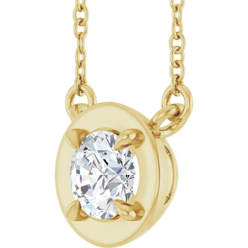 Soleil du Pays Basque, Round Diamond Solitaire Necklace