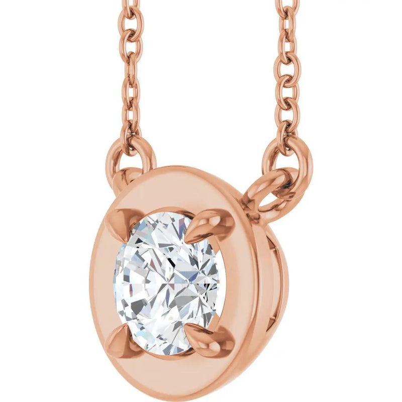 Soleil du Pays Basque, Round Diamond Solitaire Necklace