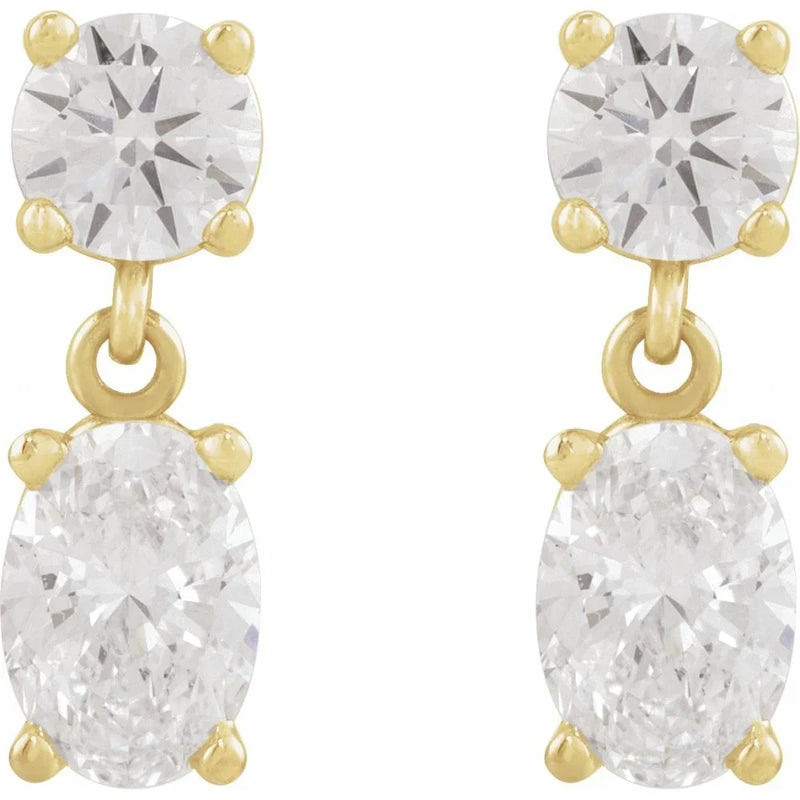 Reflet du Marais, Lab Diamond Two-Stone Drop Earrings