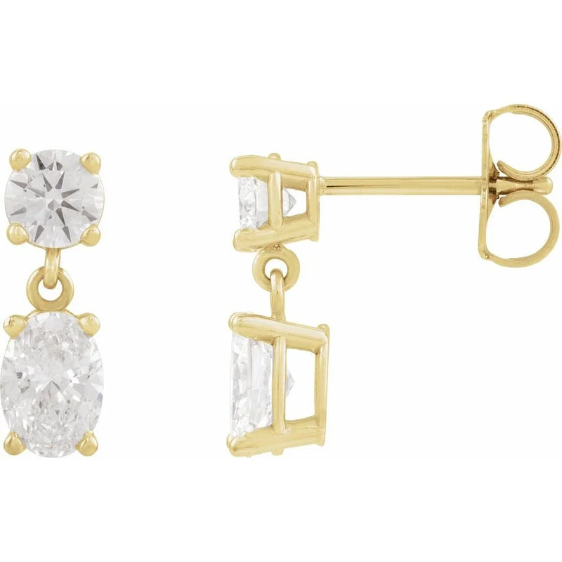 Reflet du Marais, Lab Diamond Two-Stone Drop Earrings