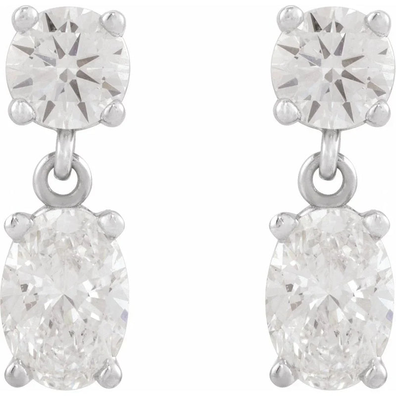 Reflet du Marais, Lab Diamond Two-Stone Drop Earrings